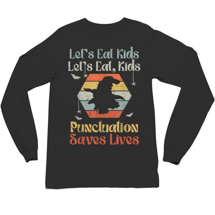 Halloween Lets Eat Kids English Teacher Costume Women Unisex Long Sleeve T-Shirt