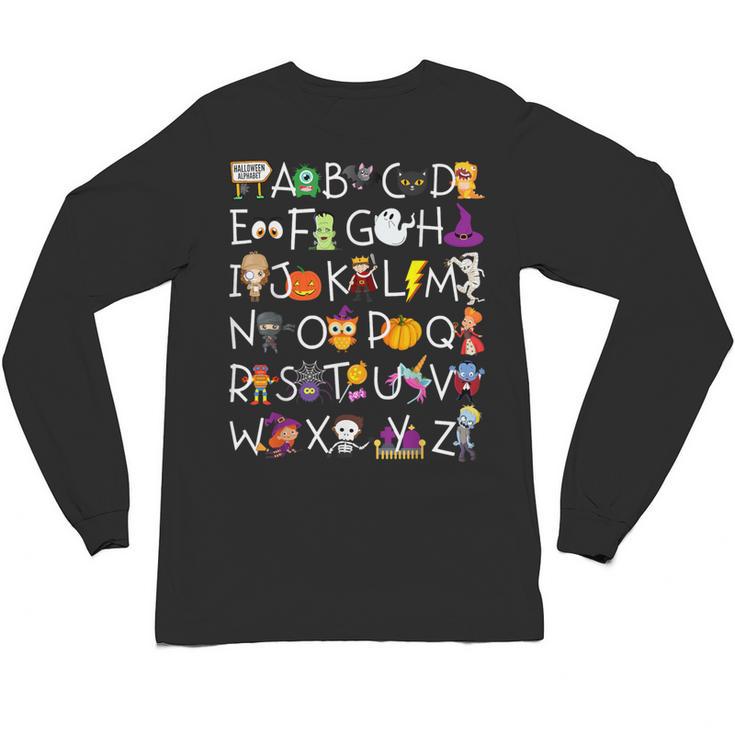 Halloween Nursery Teacher Shirt Halloween Alphabet Unisex Long Sleeve T-Shirt