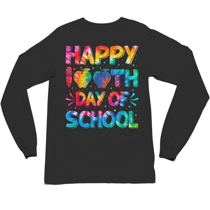 Happy 100th Day Of School Teacher Student 100 Days Tie Dye Men Women Kids Unisex Long Sleeve T-Shirt