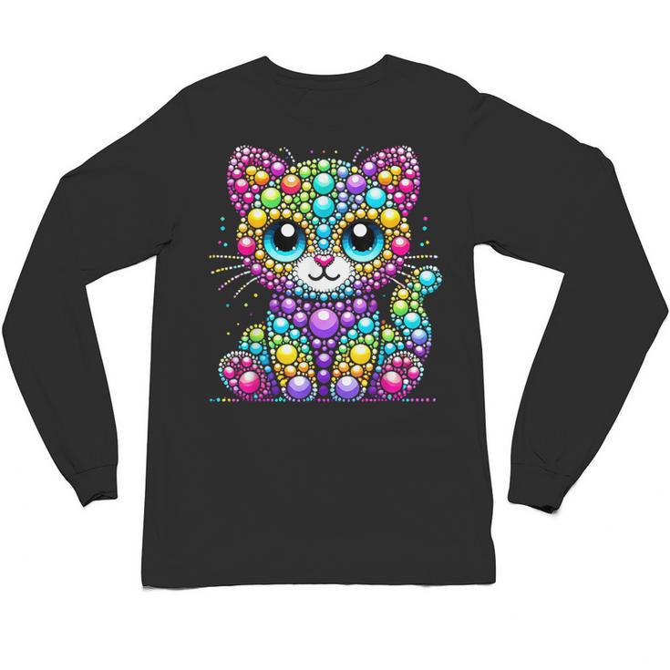 Happy Dot Day Colorful Polka Dot Cat Kitten Teachers Kids Unisex Long Sleeve T-Shirt