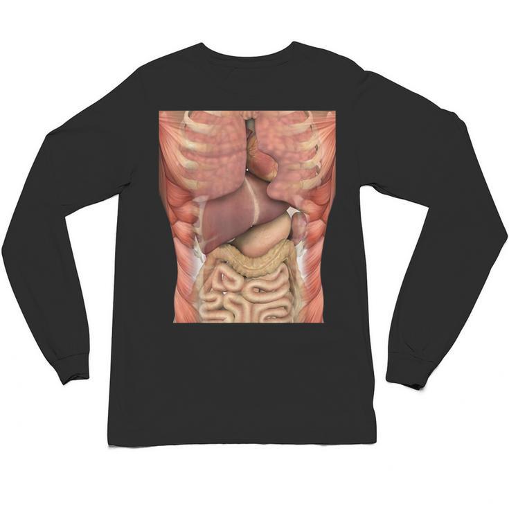 Human Muscles Organs Scary Anatomy Teacher Halloween Costume Unisex Long Sleeve T-Shirt
