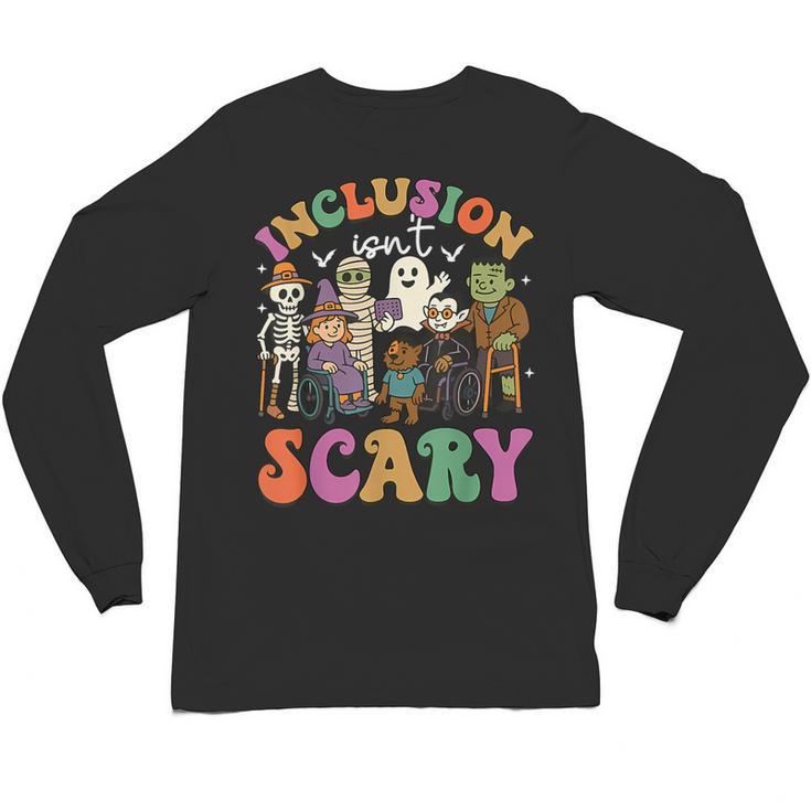 Inclusion Isn't Scary Ghost Mummy Halloween SLP Sped Teacher Unisex Long Sleeve T-Shirt