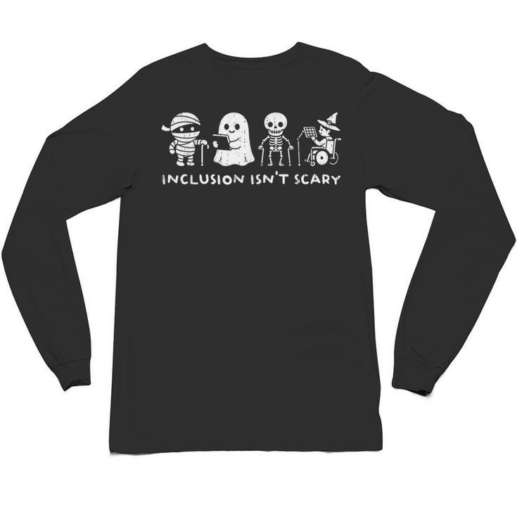 Inclusion Isn't Scary SLP Halloween Ghost Mummy Sped Teacher Unisex Long Sleeve T-Shirt
