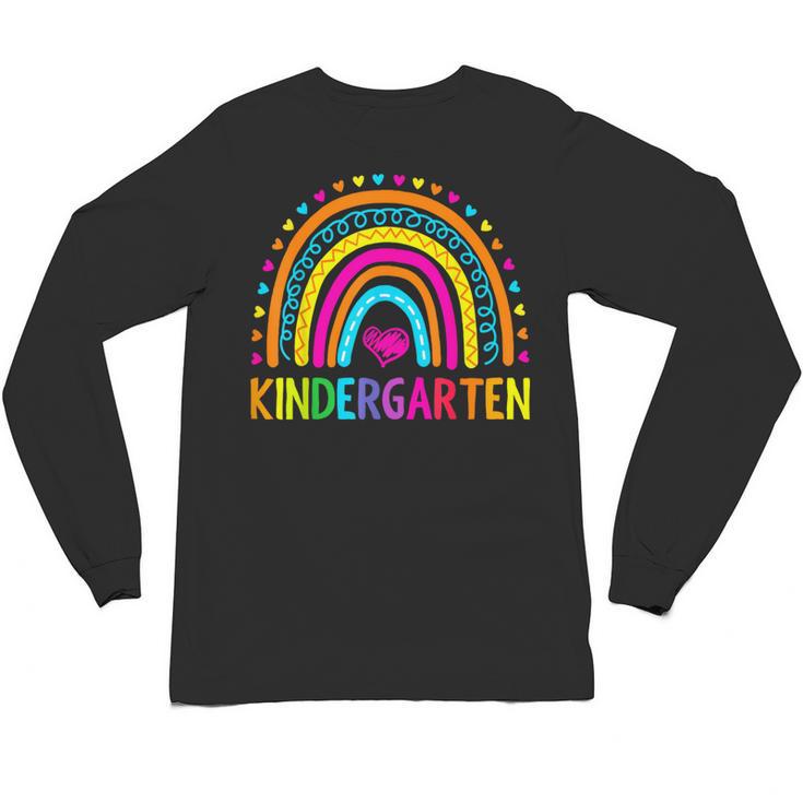 Kindergarten Rainbow Girls Boys Teacher First Day Of School Unisex Long Sleeve T-Shirt