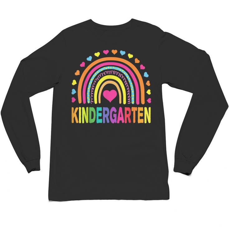 Kindergarten Rainbow Girls Boys Teacher Team Kinder Squad Unisex Long Sleeve T-Shirt