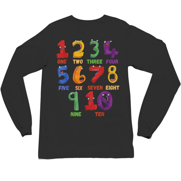 Learning Math Numbers Counting Back To School Teacher For Men Women Girls Kids Unisex Long Sleeve T-Shirt