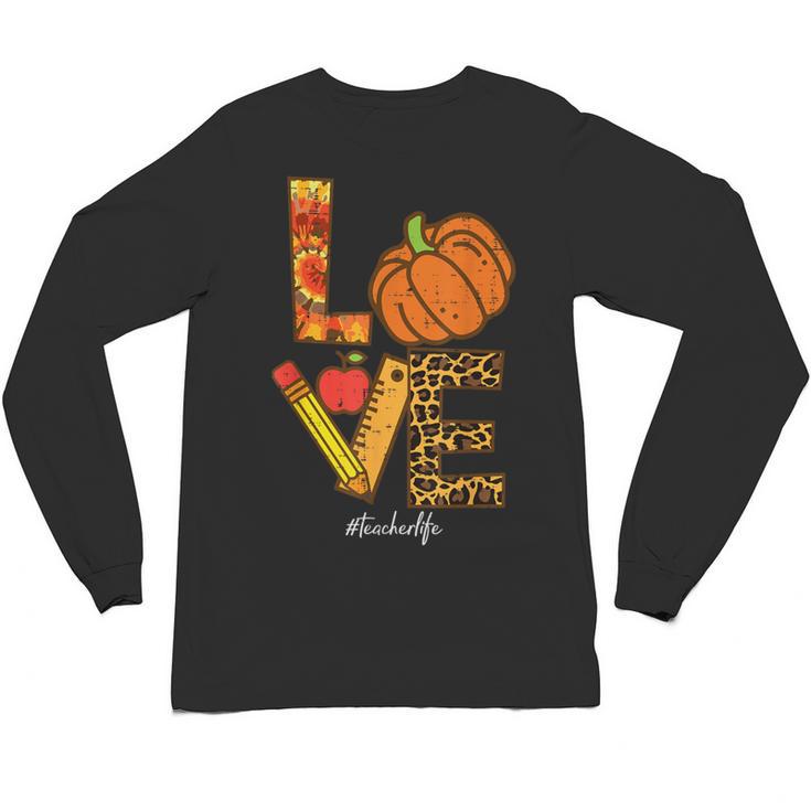 Leopard Pumpkin Love Teacher Life Thanksgiving Fall Women Unisex Long Sleeve T-Shirt, trending gift Leopard Pumpkin Love Teacher Life Thanksgiving Fall Women Unisex Long Sleeve T-Shirt, trending gift