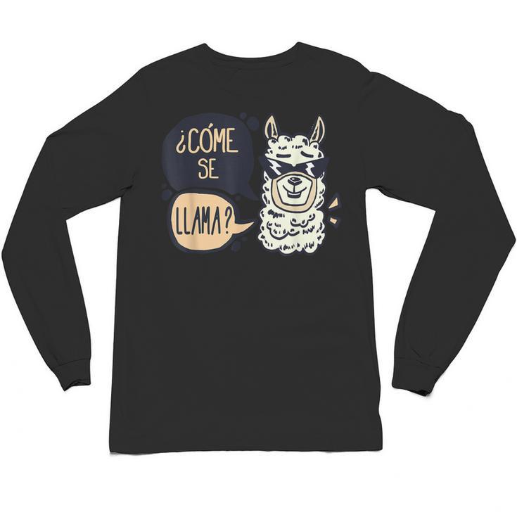 Llama Shirt English Teacher School Student ESL Joke Unisex Long Sleeve T-Shirt
