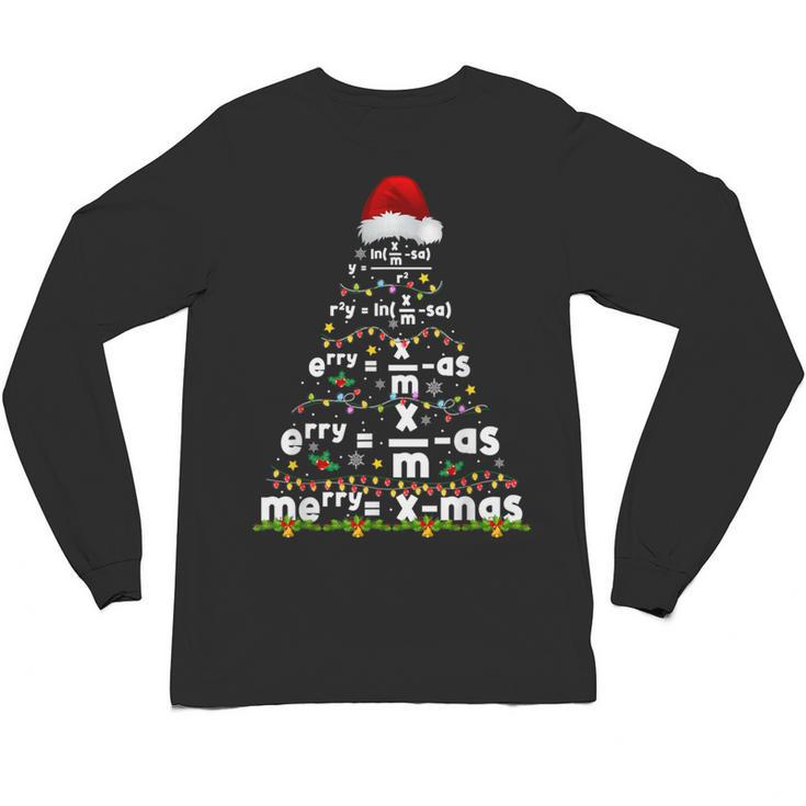 Math Equation Merry Xmas Season Teacher Christmas Tree Unisex Long Sleeve T-Shirt