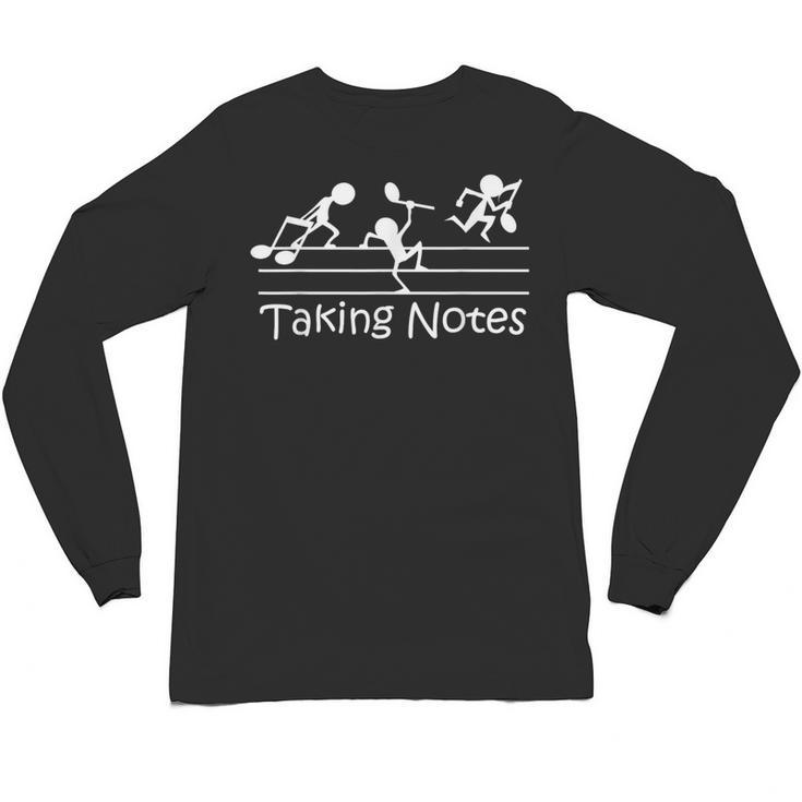 Melodic Humor Musician’s Playful Collection Musical Taking Notes Music Lovers Vintage Teachers Unisex Long Sleeve T-Shirt