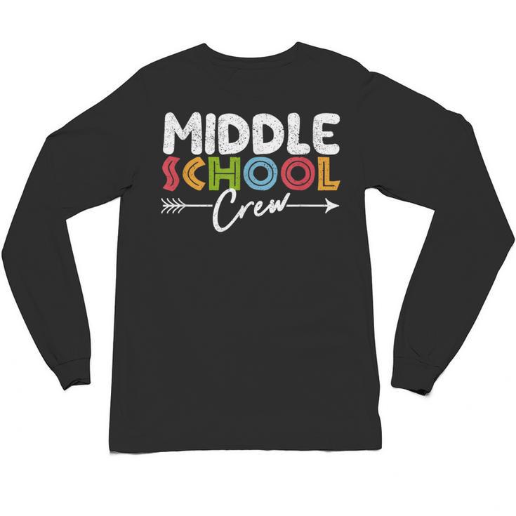 Middle School Crew Retro Teacher Student Vintage Unisex Long Sleeve T-Shirt