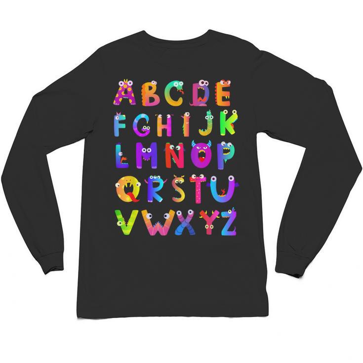 Monster ABC Cute Alphabet Halloween Teacher Costume Kids Unisex Long Sleeve T-Shirt