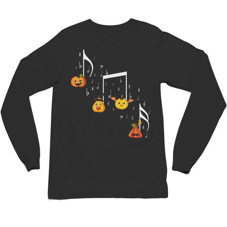 Music Note Pumpkin Fall Music Teacher Halloween Costume Unisex Long Sleeve T-Shirt