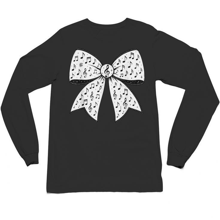 Music Notes Coquette Bow Music Teacher School Musician Band Unisex Long Sleeve T-Shirt
