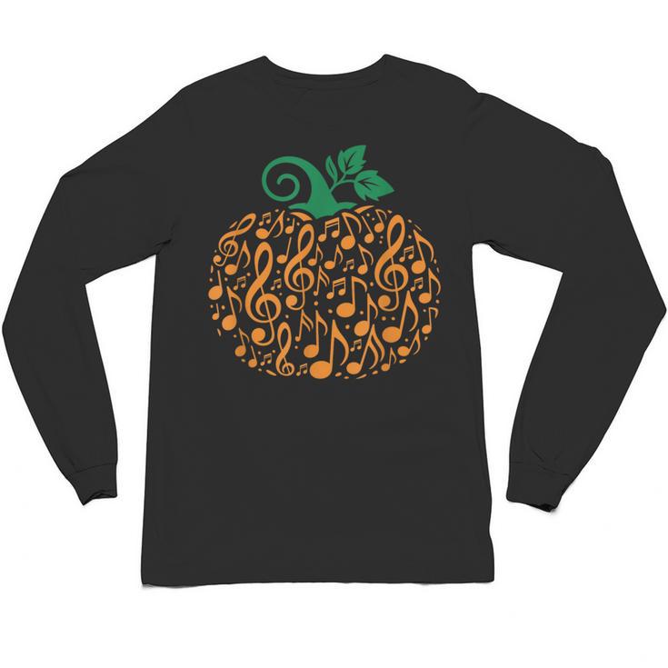 Music Notes Pumpkin Music Teacher Halloween Unisex Long Sleeve T-Shirt