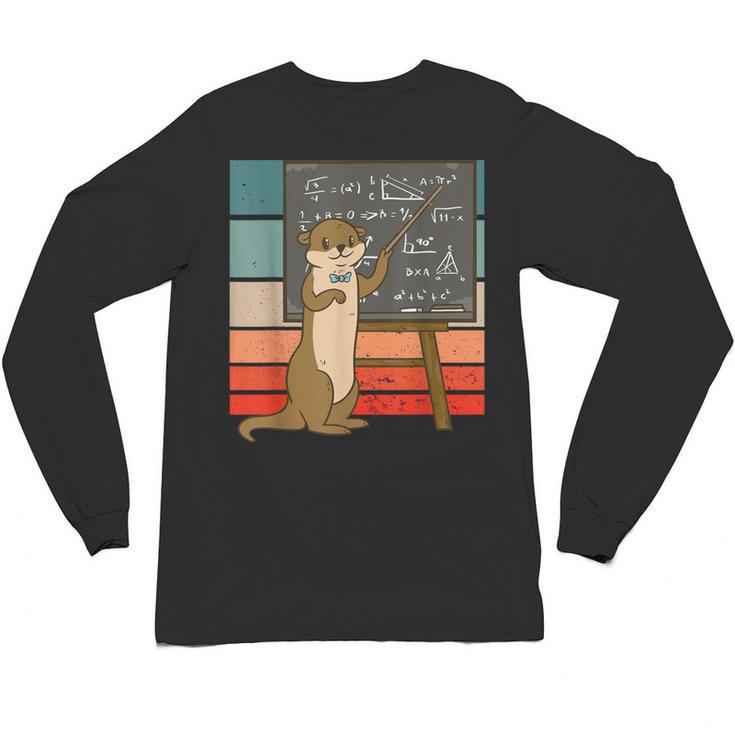 Otter Professor Teacher Teaching Maths Mathematics Unisex Long Sleeve T-Shirt