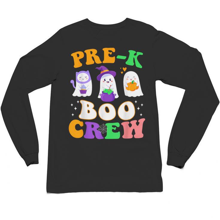 Pre-K Boo Crew Cute Ghost Halloween Costume Teacher Student For Men Women Kids Unisex Long Sleeve T-Shirt