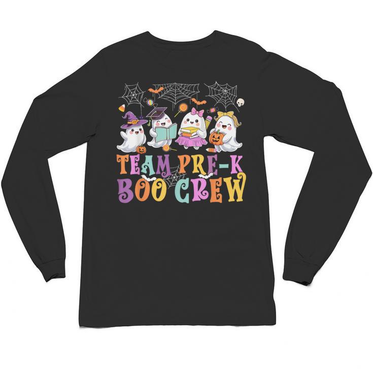 Pre-K Boo Crew Ghost Halloween Teacher Student Unisex Long Sleeve T-Shirt