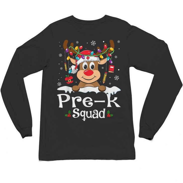 Pre-k Teacher Squad Reindeer Teacher Christmas Unisex Long Sleeve T-Shirt