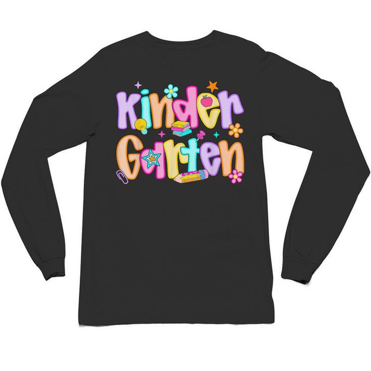 Preppy Kindergarten First Day Of School Teachers Girls Boys Unisex Long Sleeve T-Shirt
