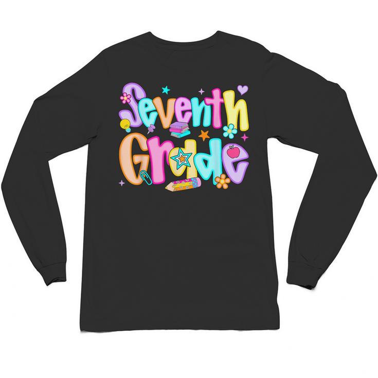 Preppy Seventh Grade Back To School 7th Grade Teachers Girls Unisex Long Sleeve T-Shirt