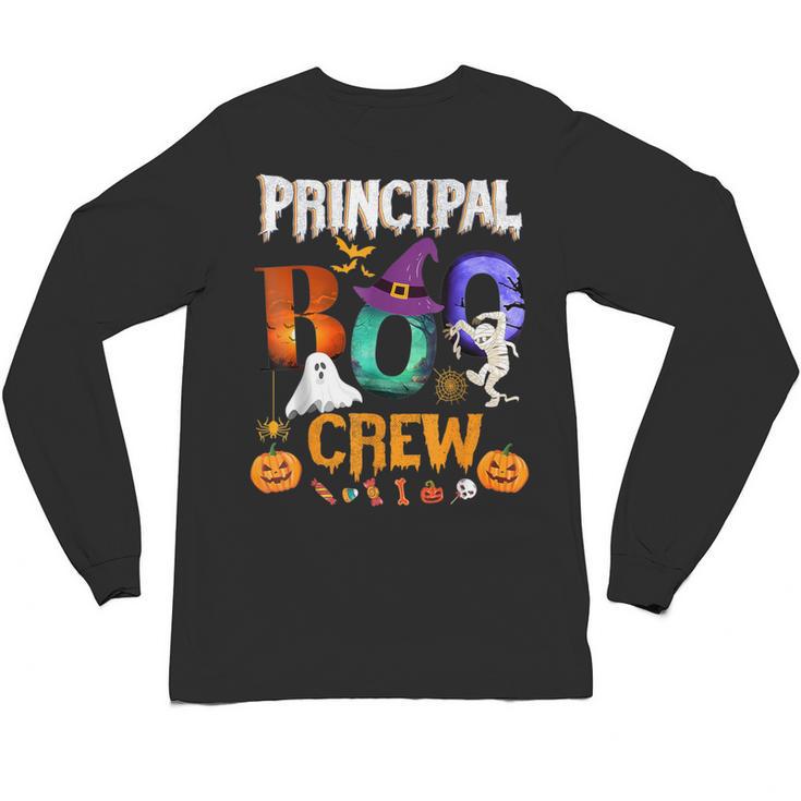 Principal Boo Crew Teacher Student Halloween Costume For Men Women Kids Unisex Long Sleeve T-Shirt