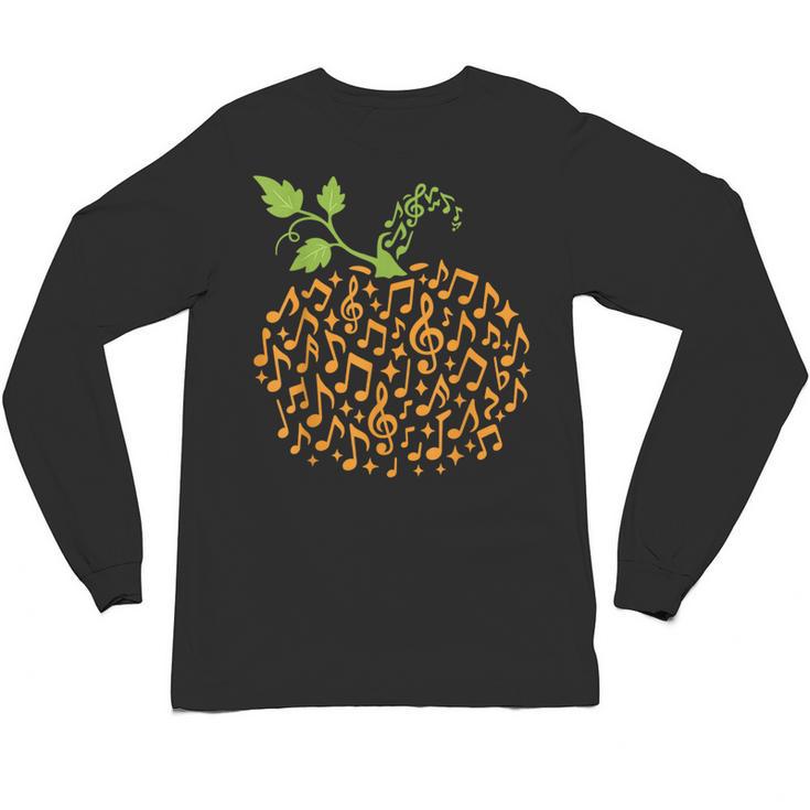 Pumpkin Music Notes Fall Teacher Autumn Halloween Unisex Long Sleeve T-Shirt