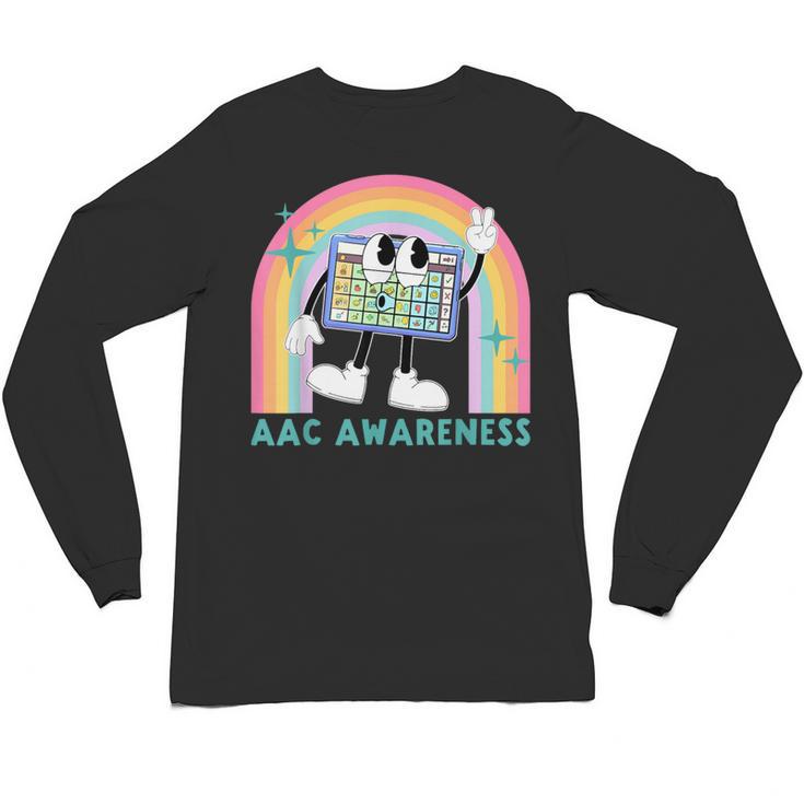 Rainbow AAC Awareness Month SPED Teacher SLP Communication Unisex Long Sleeve T-Shirt