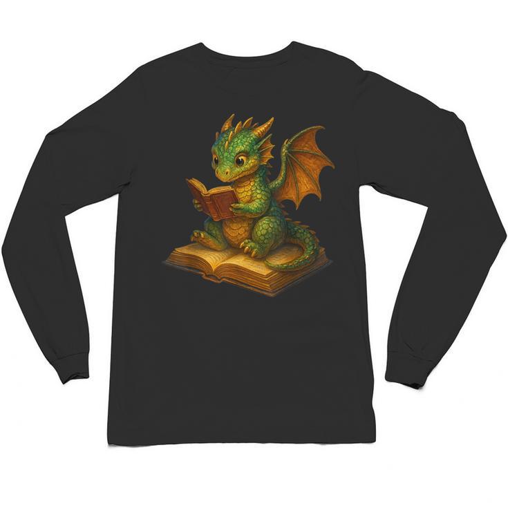 Reading Dragon Shirt For Bookish Teacher Librarian Bookworm Unisex Long Sleeve T-Shirt