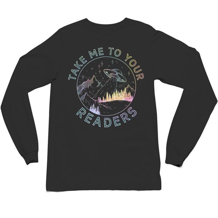 Take Reading English Teacher Library Alien Space T-S Tie Dye Unisex Long Sleeve T-Shirt