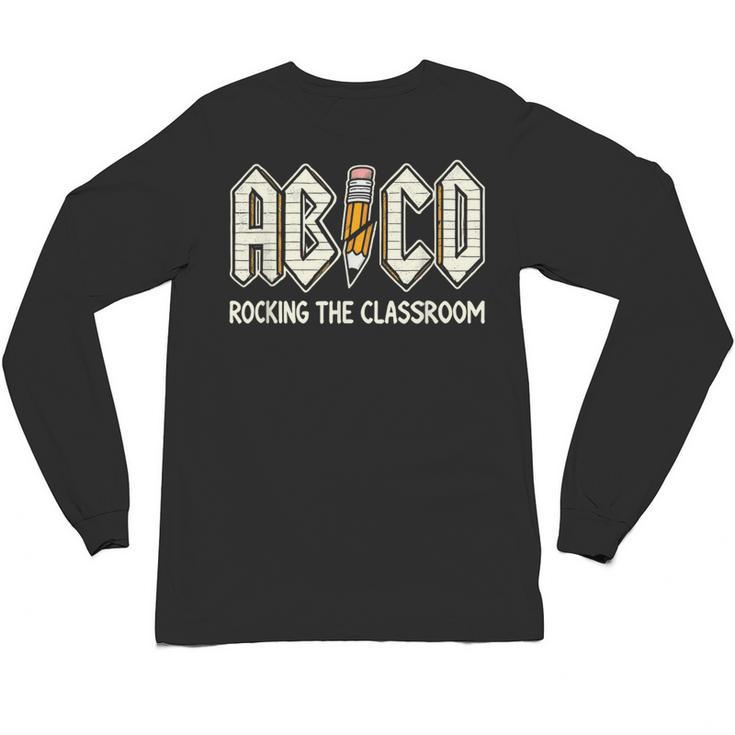 Retro Abcd Teacher Novelty Back To School Teacher Unisex Long Sleeve T-Shirt