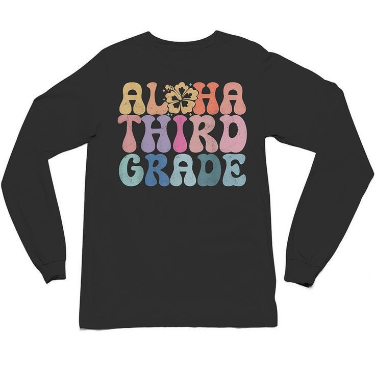 Retro Aloha Third Grade Teacher Summer Vacation Beach Hawaii Unisex Long Sleeve T-Shirt