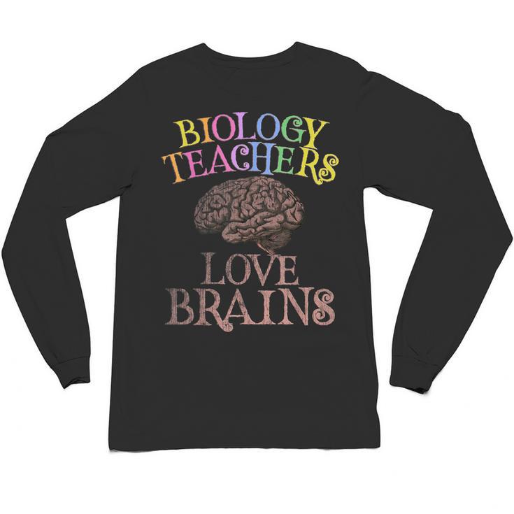 Retro BIOLOGY TEACHERS LOVE BRAINS This Is My Scary STEM Unisex Long Sleeve T-Shirt