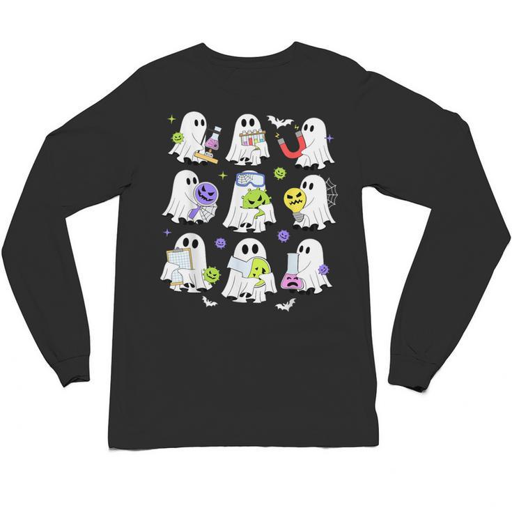 Retro Halloween Science Teacher Ghost Laboratory Teacher Unisex Long Sleeve T-Shirt, trending gift Retro Halloween Science Teacher Ghost Laboratory Teacher Unisex Long Sleeve T-Shirt, trending gift