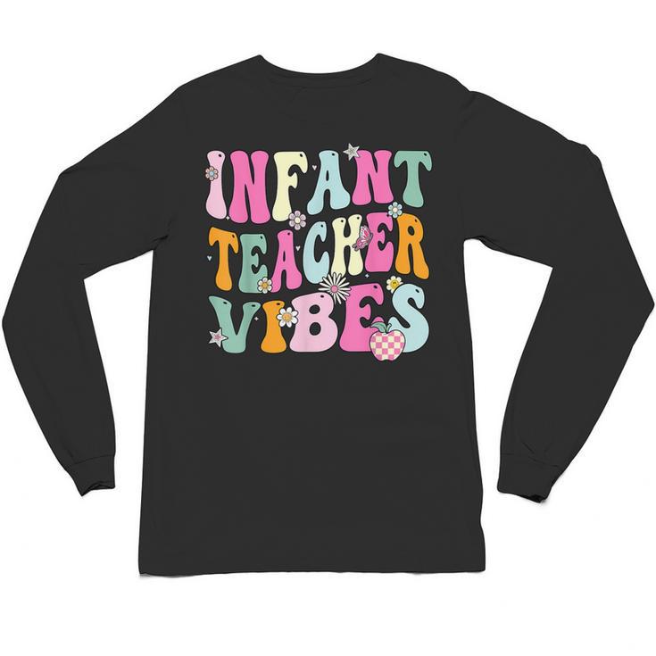 Retro Infant Teacher Vibes Women Daycare Teacher Unisex Long Sleeve T-Shirt