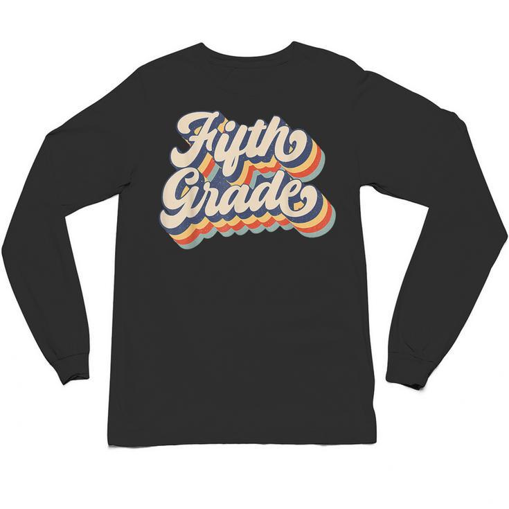 Retro Sunset Fifth Grade Teacher & Student Back To School Unisex Long Sleeve T-Shirt