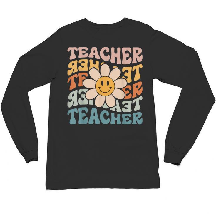 Retro Teacher Daisy Colorful Elementary School Teacher Unisex Long Sleeve T-Shirt