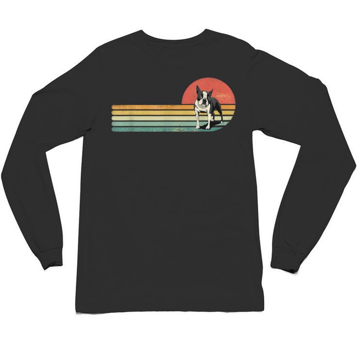 Retro Vintage Boston Terrier Dog Lover Boston Terrier Mom Unisex Long Sleeve T-Shirt
