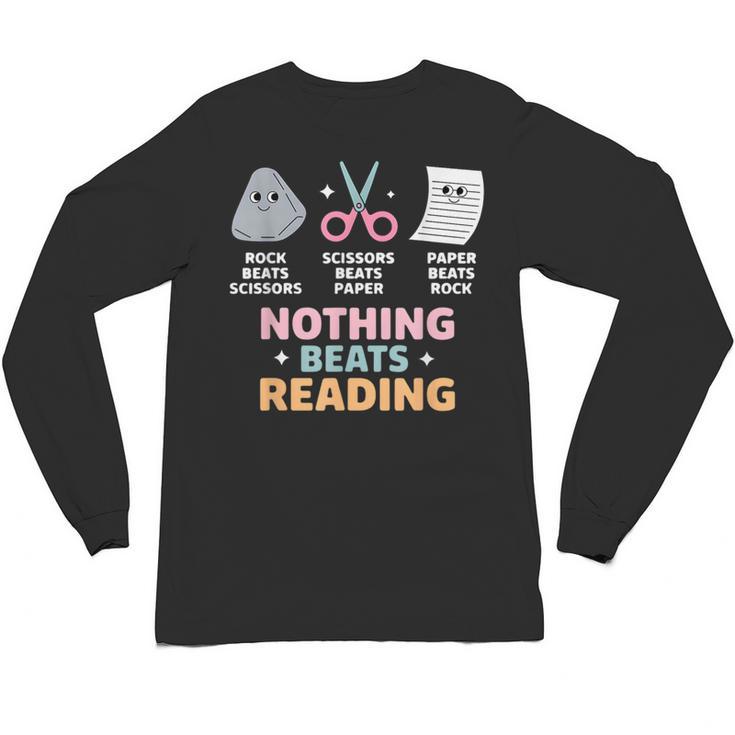 Rock Paper Scissors Teacher Librarian Nothing Beats Reading Unisex Long Sleeve T-Shirt