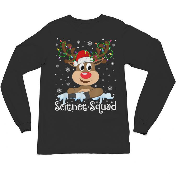 Science Teacher Squad Reindeer Christmas Teacher Xmas Lights For Men Women Unisex Long Sleeve T-Shirt