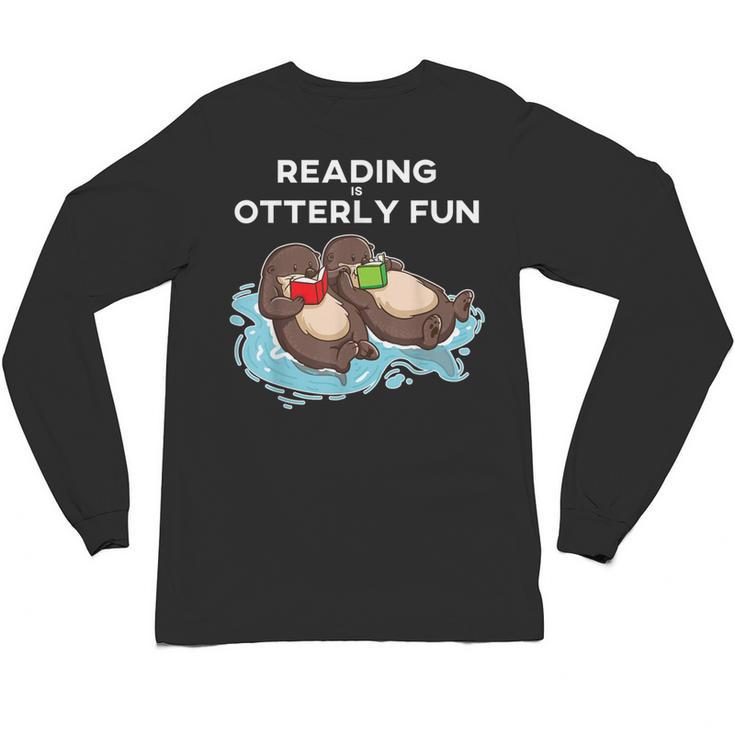 Sea Otter Book Reading Shirt For Bookworm Teachers Unisex Long Sleeve T-Shirt