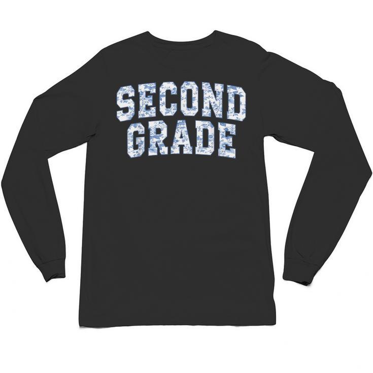 Second Grade Floral Blue Back To School 2nd Grade Teacher Unisex Long Sleeve T-Shirt