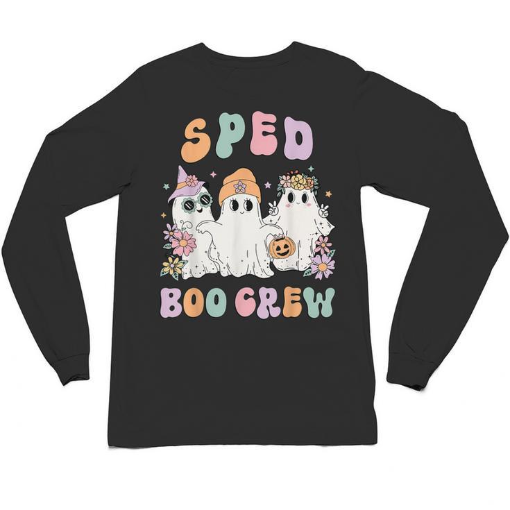 SPED Boo Crew Halloween Floral Ghost Special Ed SPED Teacher For Men Women Kids Unisex Long Sleeve T-Shirt