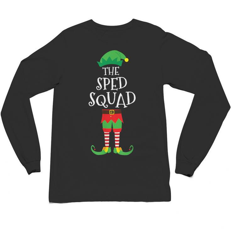 SPED Squad Elf Teacher Matching Christmas Party Pajama Unisex Long Sleeve T-Shirt