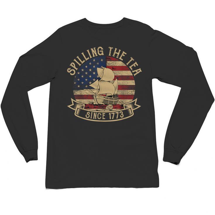 Spilling The Tea Since 1773 American History Teacher Vintage Unisex Long Sleeve T-Shirt