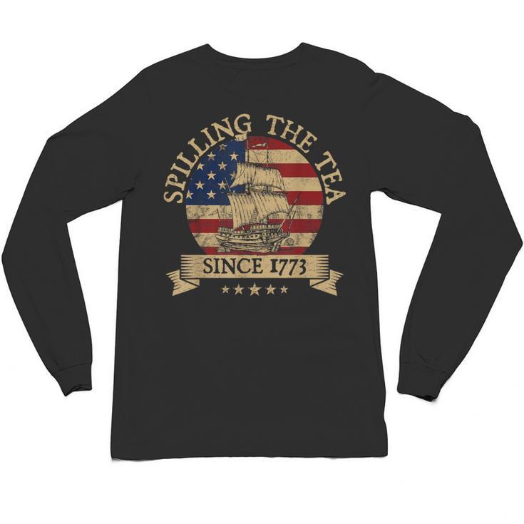 Spilling The Tea Since 1773 Vintage Us History Teacher Unisex Long Sleeve T-Shirt