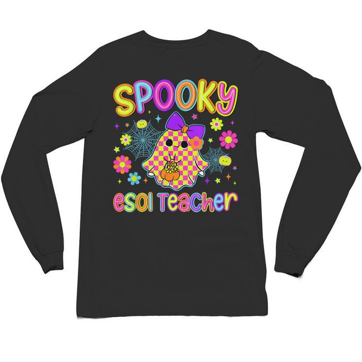 Spooky ESOL Teacher Halloween ESOL Teaching Coquette Unisex Long Sleeve T-Shirt