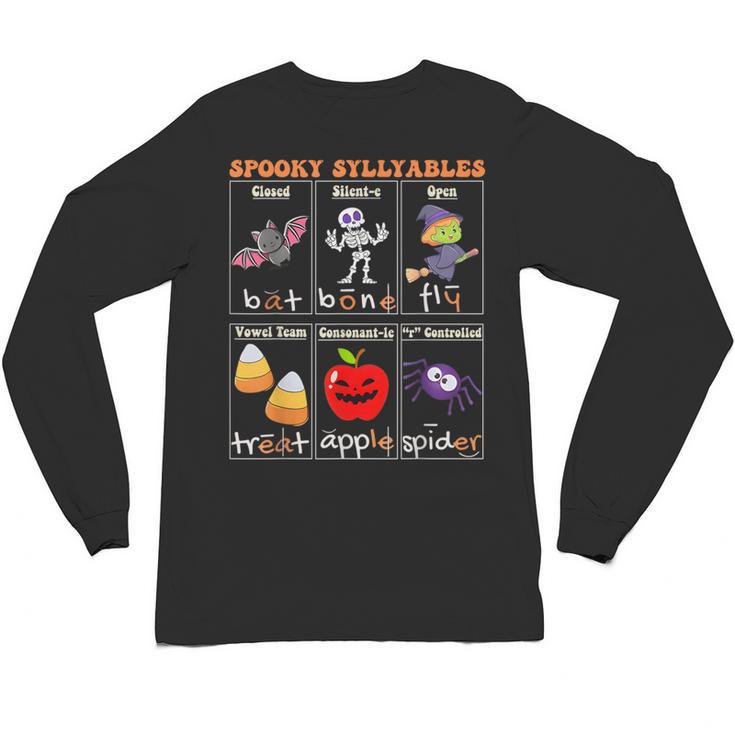 Spooky Syllables Halloween Teacher Student Education Unisex Long Sleeve T-Shirt