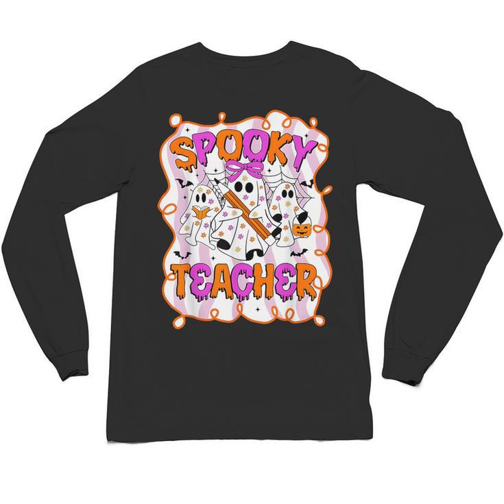 Spooky Teacher Ghost Pencil Teacher Halloween Teacher Unisex Long Sleeve T-Shirt