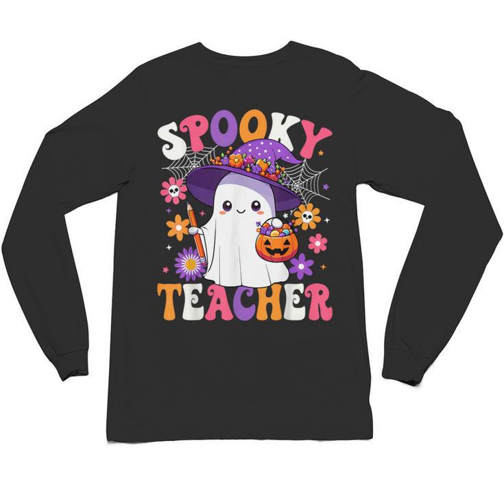 Spooky Teacher Halloween Cute Halloween Teacher Ghost Unisex Long Sleeve T-Shirt